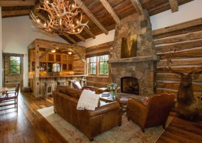 Beautiful Montana Rustic Lumber Family Room