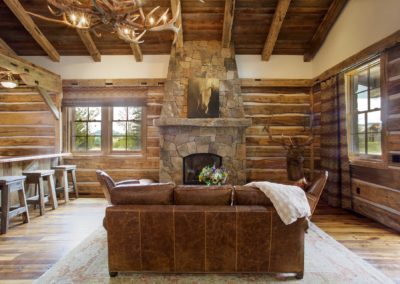 Beautiful Montana Rustic Lumber Living Room